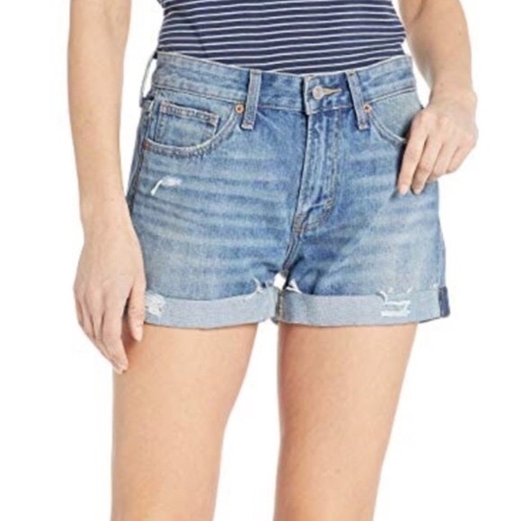 Boyfriend Distressed Denim Shorts 